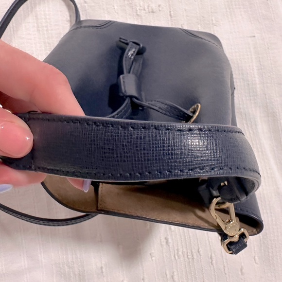 Furla Women's Stacy Mini Drawstring Bucket Bag Blue/Navy - Picture 9 of 16